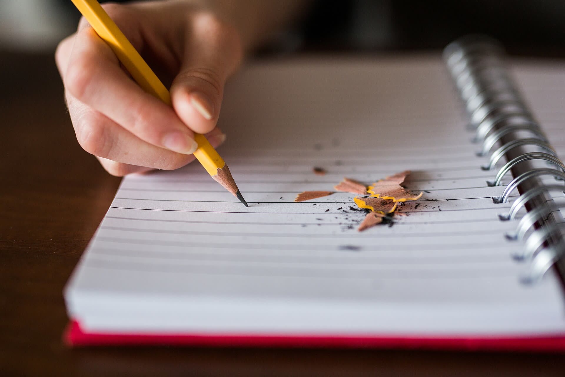 Notebook and pencil, taking notes